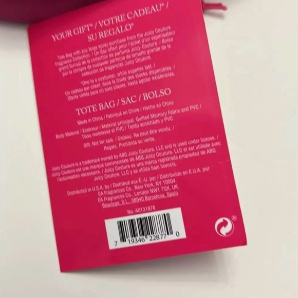 Juicy Couture Fuchsia (Hot-Pink) Puffy Tote/Travel Bag NWT - Picture 5 of 5